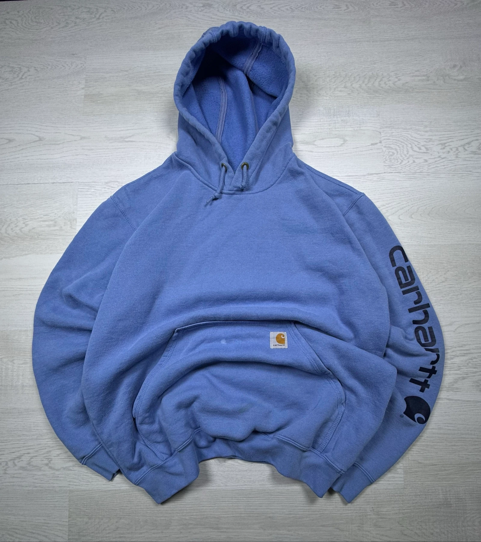 Carhartt Sleeve Logo Hoodie Blue Original Fit M